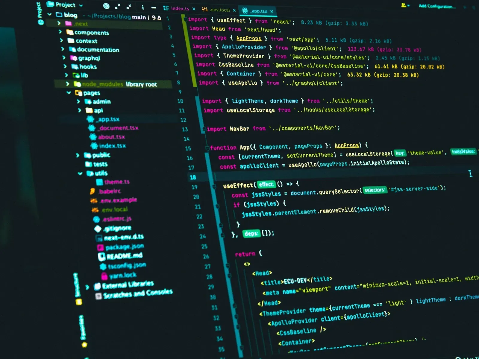 A code editor with a project file tree open.